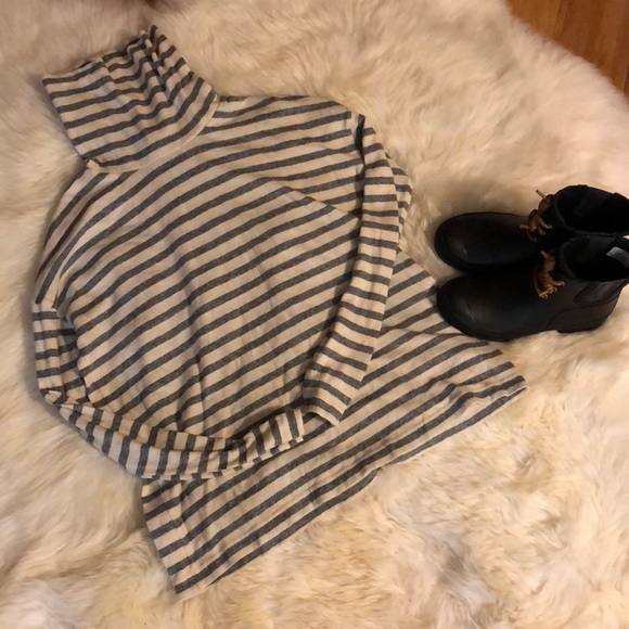 J Crew Striped Boxy Turtleneck - Picture 2 of 5
